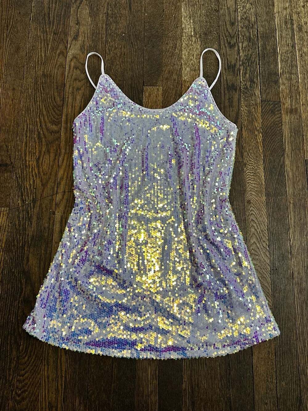 Allegra K Women’s Sparkling Mini Dress Sequins Thin Straps V Neck Cocktail Party
